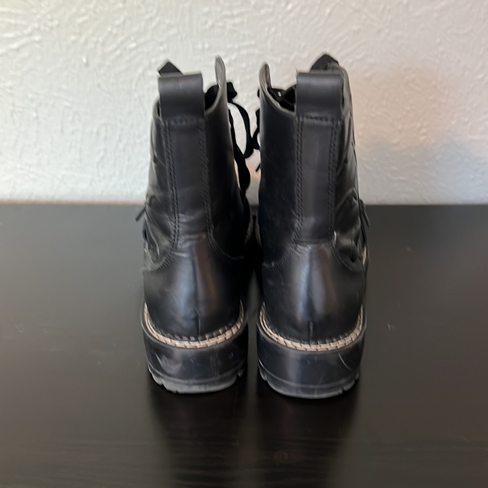 Zara Embossed Leather Biker Boots - Picture 4 of 5